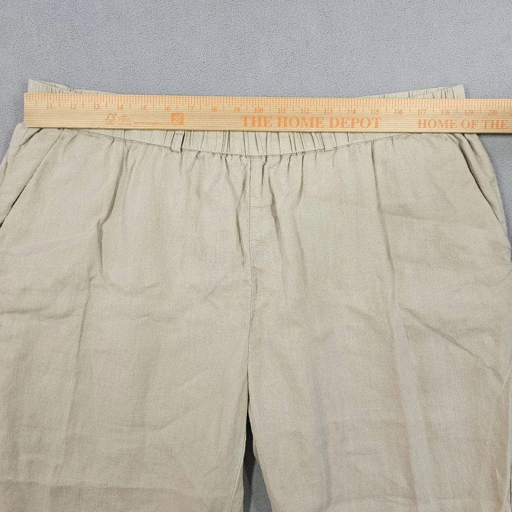 Quince 100% Linen Crop Pants Womens XL Capri European Sustainably Grown Beachy